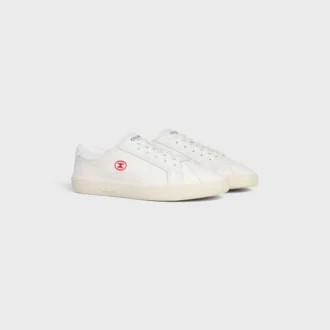 Celine Lou Low Lace-Up Sneaker with Triomphe in Canvas and Calfskin