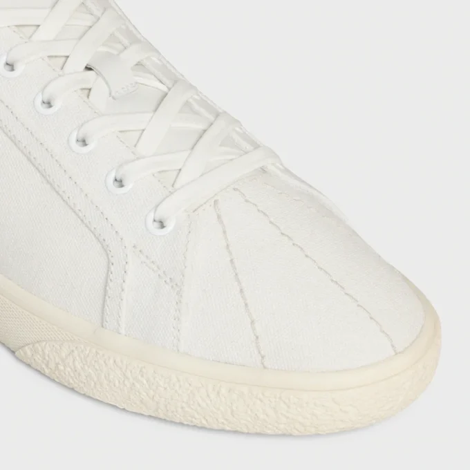 Celine Lou Low Lace-Up Sneaker with Triomphe in Canvas and Calfskin