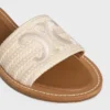 Celine Lympia Mule in Embroidered Cotton Canvas Celine Lympia Mule in Embroidered Cotton Canvas