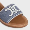 Celine Lympia Mule in Striped Textile with Triomphe Celine Lympia Mule in Striped Textile with Triomphe