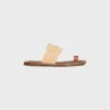 Celine Lympia Sandal in Raffia and Calfskin Celine Lympia Sandal in Raffia and Calfskin
