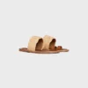 Celine Lympia Sandal in Raffia and Calfskin Celine Lympia Sandal in Raffia and Calfskin