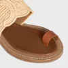 Celine Lympia Sandal in Raffia and Calfskin Celine Lympia Sandal in Raffia and Calfskin