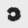 Celine Micro Triomphe Scrunchy in Silk and Brass with Gold Finish Celine Micro Triomphe Scrunchy in Silk and Brass with Gold Finish