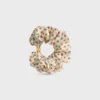 Celine Mini Triomphe Scrunchy in Silk and Brass with Gold Finish Celine Mini Triomphe Scrunchy in Silk and Brass with Gold Finish