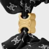 Celine Mini Triomphe Scrunchy in Silk and Brass with Gold Finish Celine Mini Triomphe Scrunchy in Silk and Brass with Gold Finish