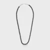 Celine Monochroms Beads Necklace in Onyx and Brass with Rhodium Finish