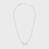 Celine Monochroms Necklace in Glass Pearls and Brass with Rhodium Finish