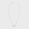 Celine Monochroms Necklace in Glass Pearls and Brass with Rhodium Finish