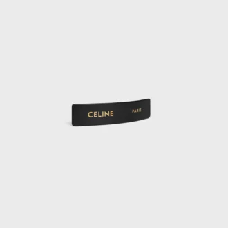 Celine Paris Hair Clip in Lambskin, Brass with Gold Finish and Steel Celine Paris Hair Clip in Lambskin, Brass with Gold Finish and Steel