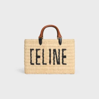 Celine Paris Panier  in Raffia and Calfskin