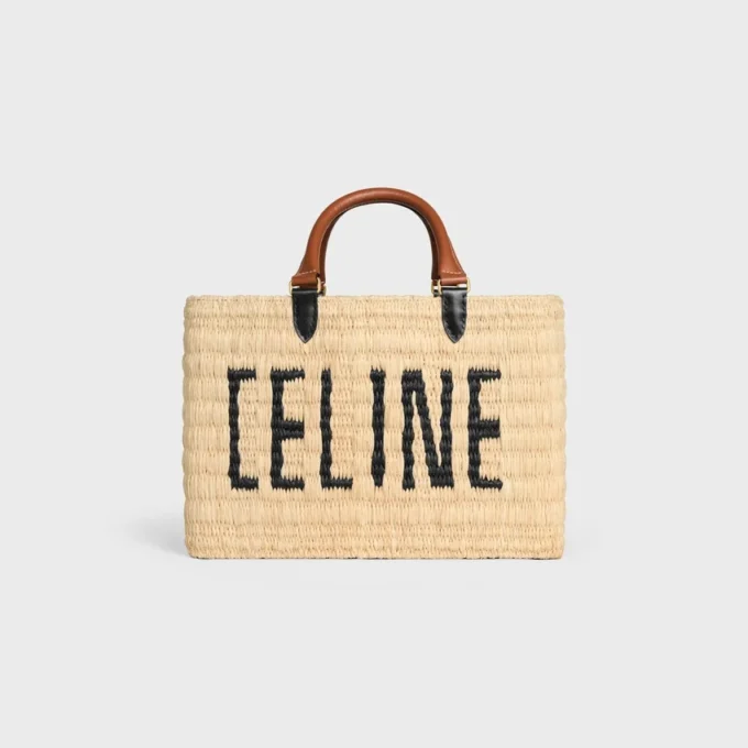 Celine Paris Panier in Raffia and Calfskin Celine Paris Panier in Raffia and Calfskin