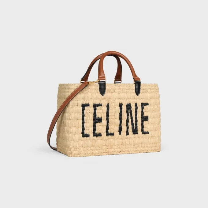 Celine Paris Panier in Raffia and Calfskin Celine Paris Panier in Raffia and Calfskin