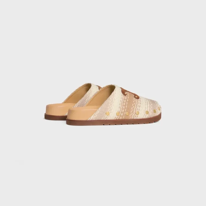 Celine Pitea Clog in Striped Cotton Textile Celine Pitea Clog in Striped Cotton Textile