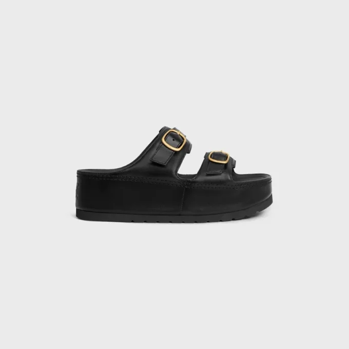Celine Polly Wedge Mule in Calfskin Celine Polly Wedge Mule in Calfskin