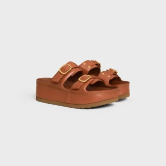 Celine Polly Wedge Mule in Calfskin