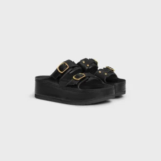 Celine Polly Wedge Mule in Calfskin