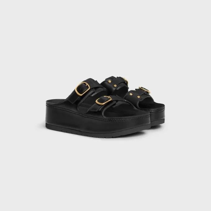 Celine Polly Wedge Mule in Calfskin Celine Polly Wedge Mule in Calfskin