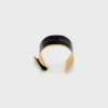Celine Ribbon Large Cuff in Enamel and Brass with Gold Finish Celine Ribbon Large Cuff in Enamel and Brass with Gold Finish