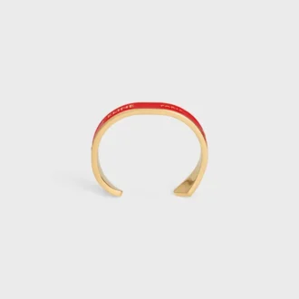 Celine Ribbon Small Cuff in Enamel and Brass with Gold Finish Celine Ribbon Small Cuff in Enamel and Brass with Gold Finish