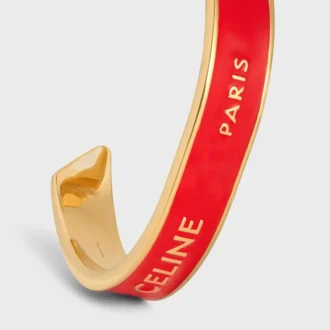 Celine Ribbon Small Cuff in Enamel and Brass with Gold Finish Celine Ribbon Small Cuff in Enamel and Brass with Gold Finish
