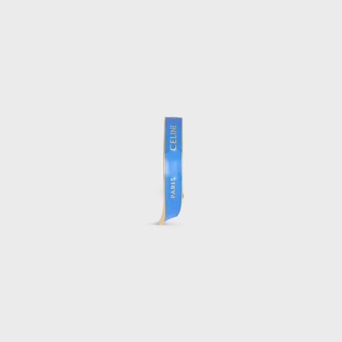 Celine Ribbon Small Cuff in Enamel and Brass with Gold Finish Celine Ribbon Small Cuff in Enamel and Brass with Gold Finish