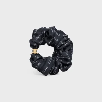Celine Scrunchy Rayure in Silk and Brass with Gold Finish Celine Scrunchy Rayure in Silk and Brass with Gold Finish
