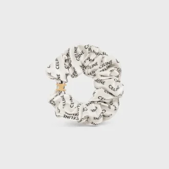 Celine Scrunchy Rayure in Silk and Brass with Gold Finish