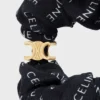 Celine Scrunchy Rayure in Silk and Brass with Gold Finish Celine Scrunchy Rayure in Silk and Brass with Gold Finish
