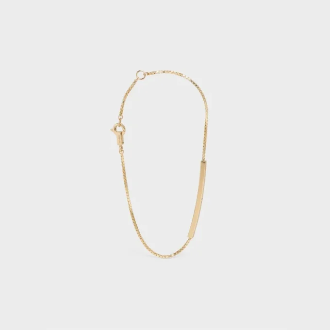 Celine Sentimental Straight Bracelet in Yellow Gold and Diamond