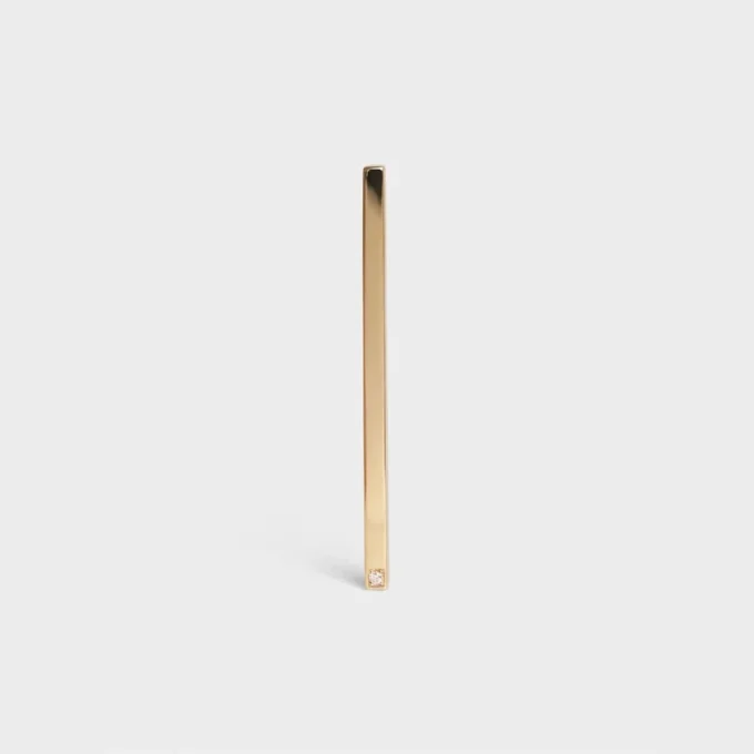 Celine Sentimental Straight Earring in Yellow Gold and Diamond