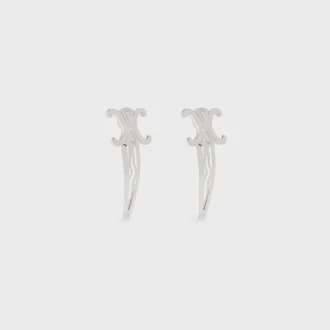 Celine Set of 2 Snap Hair Clip in Brass with Rhodium Finish and Steel