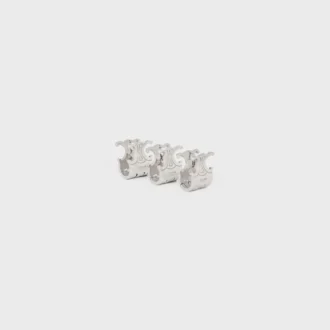 Celine Set of 3 Mini Hair Claws in Brass with Rhodium Finish and Steel