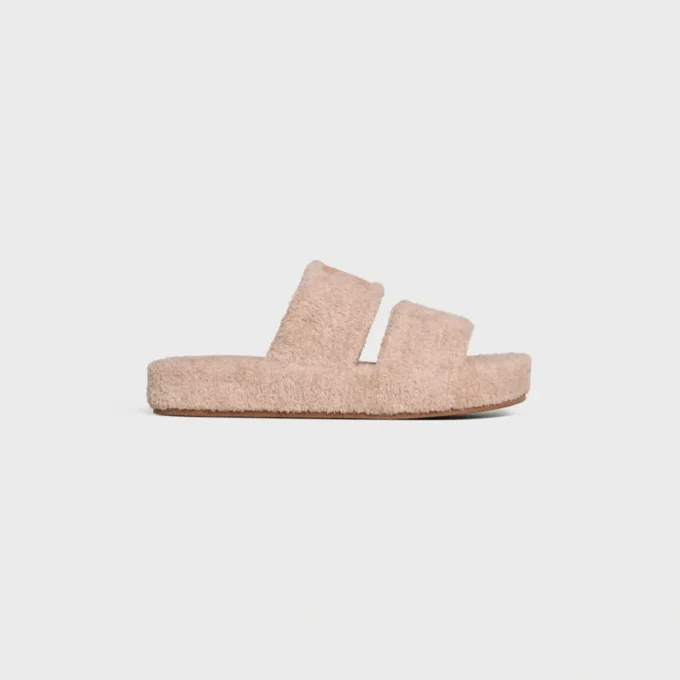 Celine Slides Triomphe in Sponge Fabric Celine Slides Triomphe in Sponge Fabric