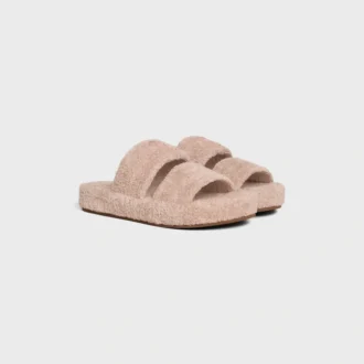 Celine Slides Triomphe in Sponge Fabric