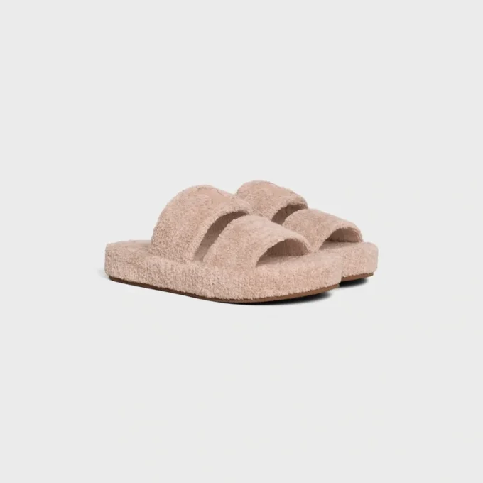 Celine Slides Triomphe in Sponge Fabric Celine Slides Triomphe in Sponge Fabric