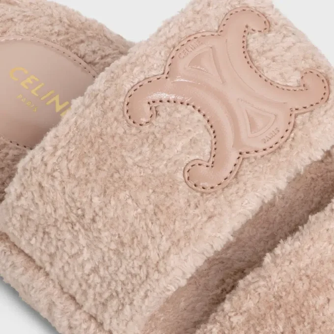 Celine Slides Triomphe in Sponge Fabric Celine Slides Triomphe in Sponge Fabric