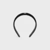 Celine Stamped Headband in Calfskin, Polyester and Brass with Rhodium Finish Celine Stamped Headband in Calfskin, Polyester and Brass with Rhodium Finish