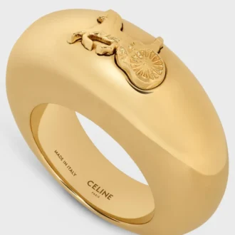 Celine Sulky Ring in Brass with Gold Finish