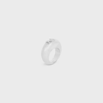 Celine Sulky Ring in Brass with Rhodium Finish