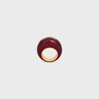 Celine Sulky Ring in Enamel and Brass with Gold Finish