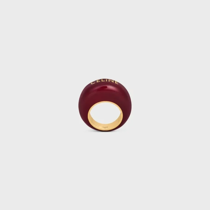 Celine Sulky Ring in Enamel and Brass with Gold Finish Celine Sulky Ring in Enamel and Brass with Gold Finish