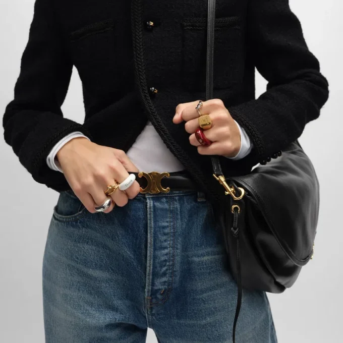 Celine Sulky Ring in Enamel and Brass with Gold Finish Celine Sulky Ring in Enamel and Brass with Gold Finish