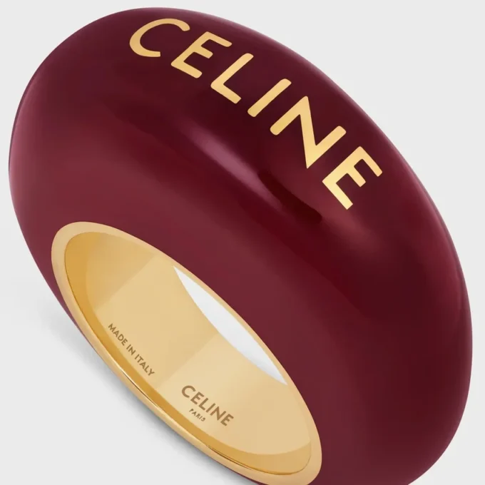 Celine Sulky Ring in Enamel and Brass with Gold Finish Celine Sulky Ring in Enamel and Brass with Gold Finish