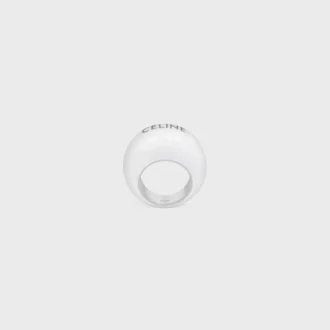 Celine Sulky Ring in Enamel and Brass with Rhodium Finish