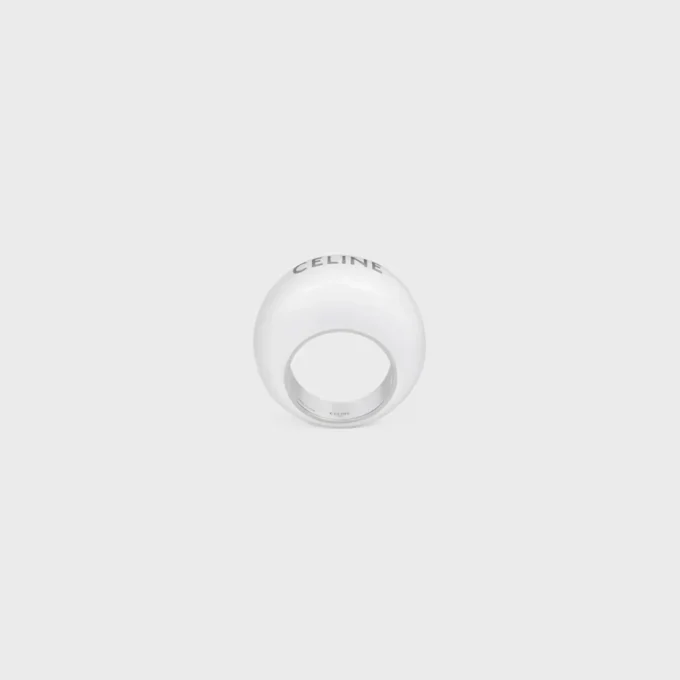 Celine Sulky Ring in Enamel and Brass with Rhodium Finish Celine Sulky Ring in Enamel and Brass with Rhodium Finish