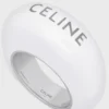 Celine Sulky Ring in Enamel and Brass with Rhodium Finish Celine Sulky Ring in Enamel and Brass with Rhodium Finish