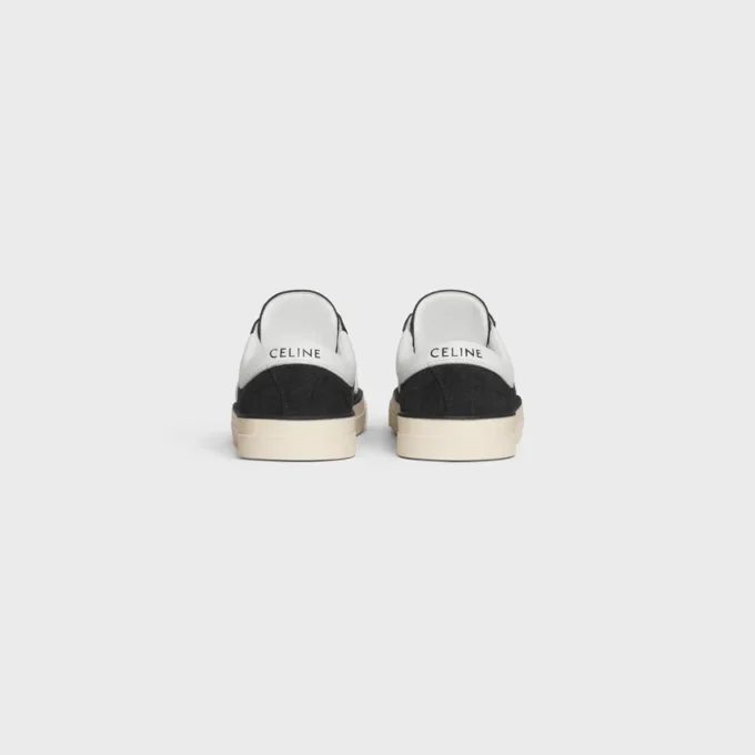 Celine Sunset Low Lace-Up Sneaker in Suede Calfskin and Calfskin