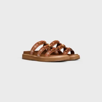Celine – Tippi Slide in Embroidered Calfskin
