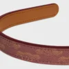 Celine Toile Triomphe Thin Headband in Lambskin and Toile Triomphe Celine Toile Triomphe Thin Headband in Lambskin and Toile Triomphe